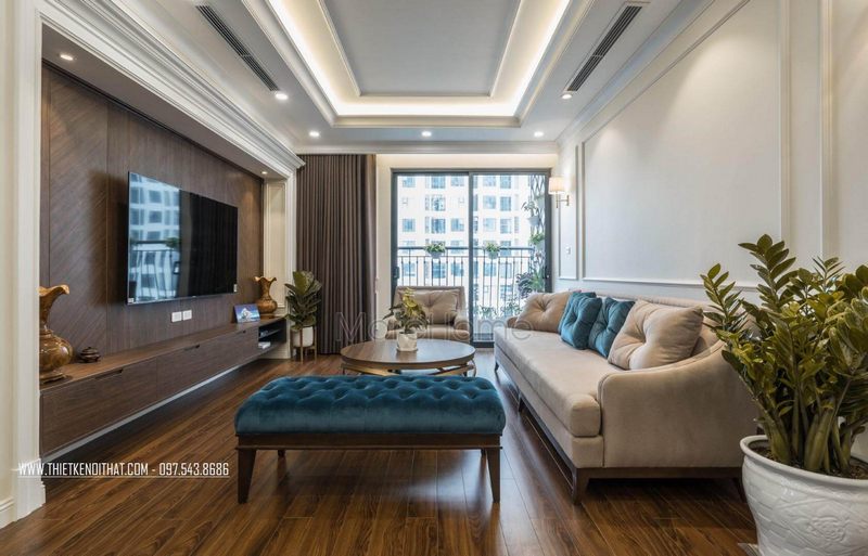 Sáng tạo với không gian nội thất gỗ hiện đại trong không gian phòng khách An Bình City