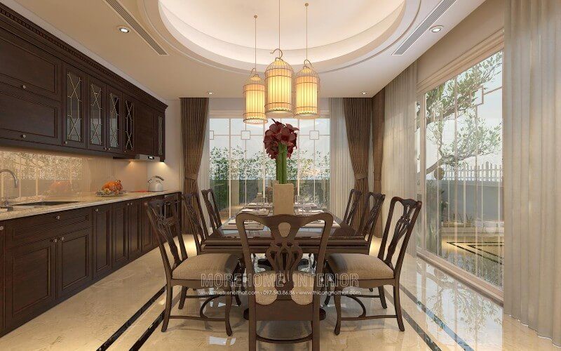 Thiết kế tủ bếp đẹp tại biệt thự Vinhomes Thăng Long